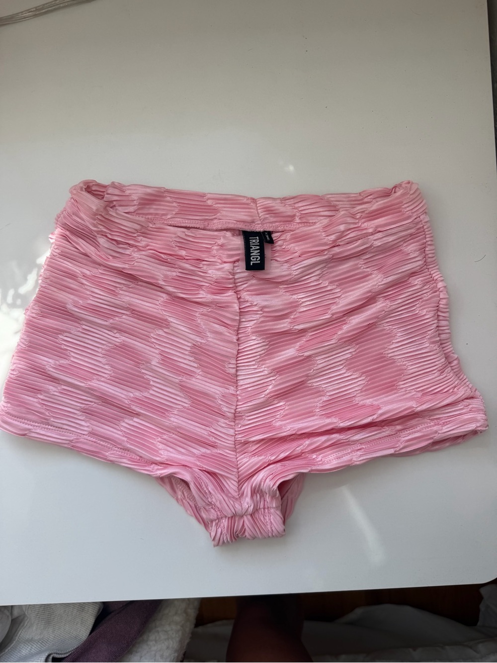 TRIANGL Pink Ruched Triangle Bikini Set with shorts - Picture 2 of 3